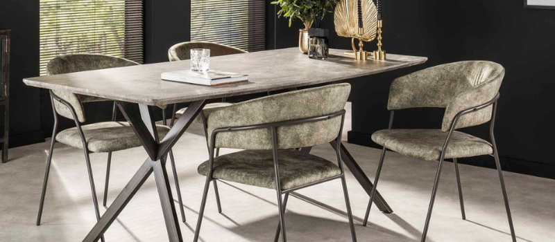 Velvet eetkamerstoel groen