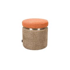 Sen poef bouclé ø39 cm - bruin/oranje