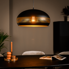 Janelle hanglamp 1L 50 cm breed zwart van het woonmerk Vurna