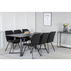 Mako rechthoekige eettafel - 180 x 90 cm - zwart