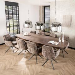 Durham eettafel 300 cm ovaal - massief acacia bruin