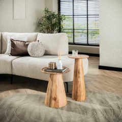 Sarah bijzettafel set van 2 massief acacia - naturel