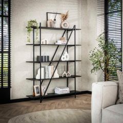 Kingsley stellingkast 140 cm 5 laags - grijs