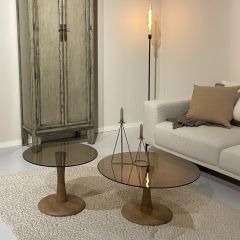 Brix Faye bijzettafel ø75 cm hout/glas - almond