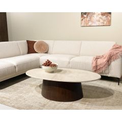 Brix Bottecino salontafel ovaal 120 cm - donkerbruin/beige