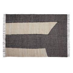 Lias vloerkleed jute 200 x 300 cm naturel/zwart