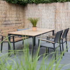 Arezzo tuintafel rechthoek polywood teaklook 160x90 cm van het woonmerk Les