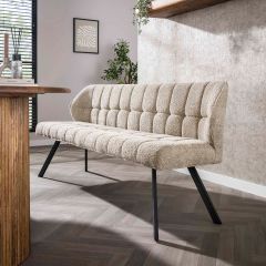 Ramon eetkamerbank - 180 cm - boucle - zand