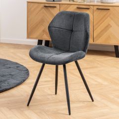 Nøra Pureo eetkamerstoel | zwart metaal onderstel | stof Holly