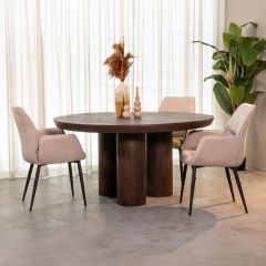 Olly eetkamertafel ø150 cm mangohout - espresso