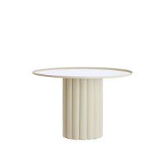 Rosario bijzettafel ø91,5x60,5 cm spiegel - helder+crème