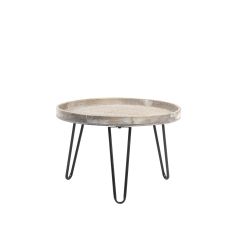Kenzie bijzettafel Ø60x34,5 cm - lichtbruin hout - OUTLET B