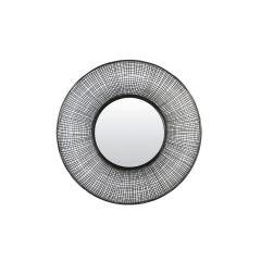 Samat spiegel Ø78x12 cm - zwart