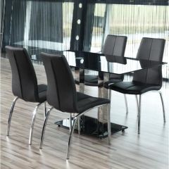 Nøra Svale eetkamerstoel | metaal onderstel | PU leer - zwart