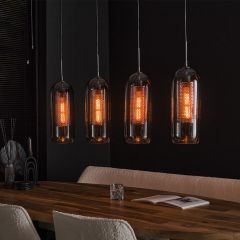 Wrexham hanglamp 4L 105 cm staal smoke