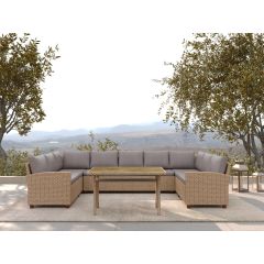 Elisabeth loungeset 9 personen - naturel