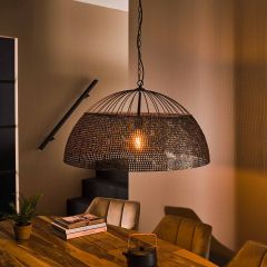 Armin hanglamp Ø80 cm metaal zwart/bruin van het woonmerk Fraaai