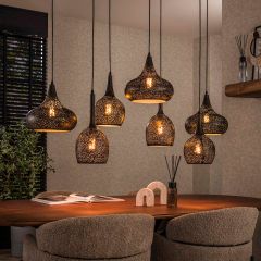 Nelson hanglamp 4+3L - zwart