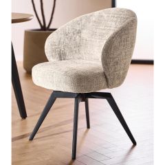 Nøra Nexo terugdraai armstoel | zwart metaal onderstel | stof Juto