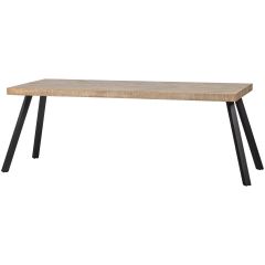 Combi-Tablo mango visgraat 200x90 cm + 2-standen poot vierkant