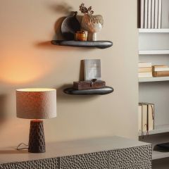 Rock wandplank 7x60x13 cm aluminium - zwart