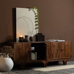 Staes dressoir 4-deurs mangohout - walnoot
