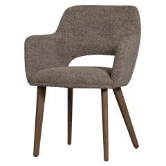 Murat eetkamerstoel taupe met houten poot