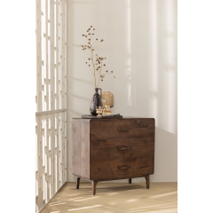 Liya ladekast mangohout - donkerbruin