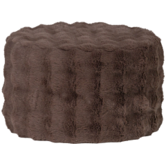 Olven fluffy poef laag - bruin