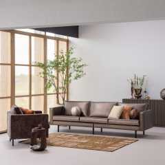 Rodeo 3-zitsbank metallic - koper bruin