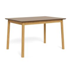 Nøra Donny eettafel 120x80x74.8 cm | rubberhout onderstel | mat eiken AC-gelakt fineer blad