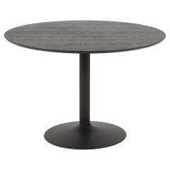 Nøra Sid ronde eettafel Ø110x74 cm | zwart metaal onderstel | essenfineer met NC-lakafwerking - zwart