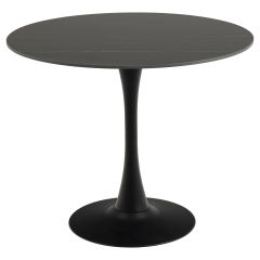 Nøra Michelle ronde eettafel Ø90x75 cm | metaal onderstel | keramiek - zwart