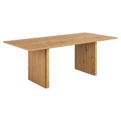 Nøra Elliott rechthoekige eettafel 210x100x75 cm | mat wild eiken ruw melamine met lamellenfront.