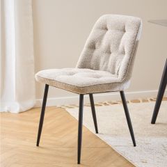 Nøra Kari eetkamerstoel | zwart metaal onderstel | stof Monza