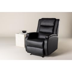 Pino verstelbare fauteuil - lederlook - zwart