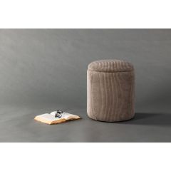 Zara poef - rib - bruin