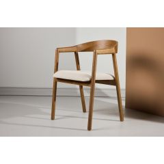 Dupont eetkamerstoel - essenhout en stof