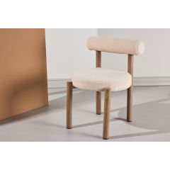 Fontaine eetkamerstoel - boucle en houtlook