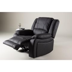 Zira verstelbare fauteuil - lederlook - zwart