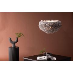 Rumi ronde hanglamp - ø 60 cm - grijze veren