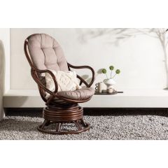 Chloe loungestoel  - walnoot - rattan