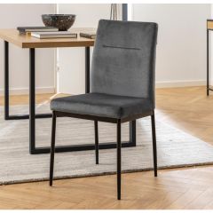 Aven eetkamerstoel | zwart metaal onderstel | stof Dublin