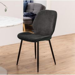 Nøra Nilla eetkamerstoel | zwart metaal onderstel | stof Wind