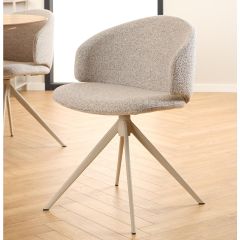 Nøra Modu draaistoel | grijs metaal onderstel | stof Monza - beige