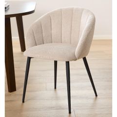 Nøra Yaro armstoel | zwart metaal onderstel | stof Caso