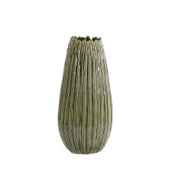 Kopra vaas deco Ø18x36,5 cm - keramiek donkergroen