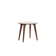 Romano salontafel 51x40x39 cm - travertin zand/hout bruin