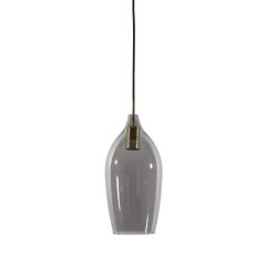Lukaro hanglamp Ø17x36 cm - antiek brons/glas smoke