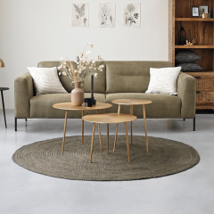 Jute Vloerkleed Rond 90 cm Zwart